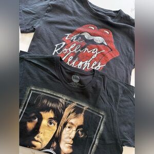 Rolling Stones & Beatles Band Tee Bundle Medium Rock Graphic Shirts | Medium 🎸